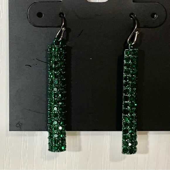 NWT Alfani hermatite tone colored pave linear drop earrings Masq collection 💍💎 - Picture 14 of 14